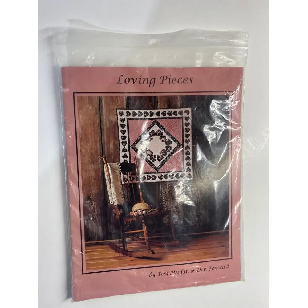 Loving Pieces Quilt Booklet Pattern Pieces Heart Kit Plastic Quilting Templates